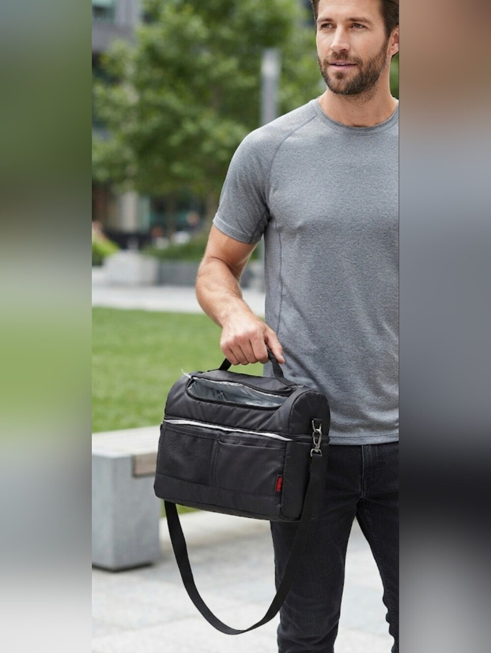 Thermos Soft-Sided Insulated Lunch Bag – Black, Portable Thermal Cooler for Men